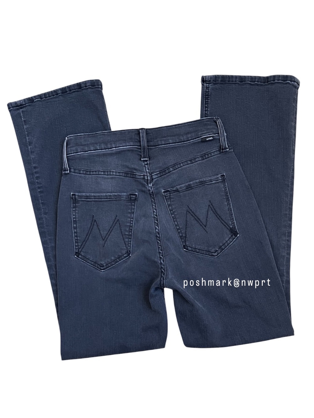 MOTHER Tripper Ankle High Waisted Lighting Up Lanterns Dark Grey Washed Black 24 - Picture 7 of 15